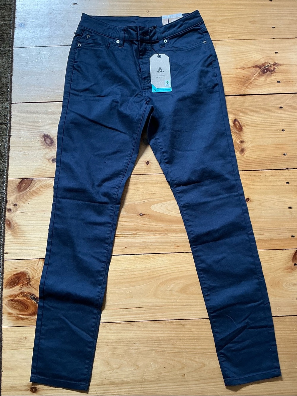 NWT prAna Kayla Mid-Rise Stretch Organic Cotton Skinny Jeans Indigo Blue